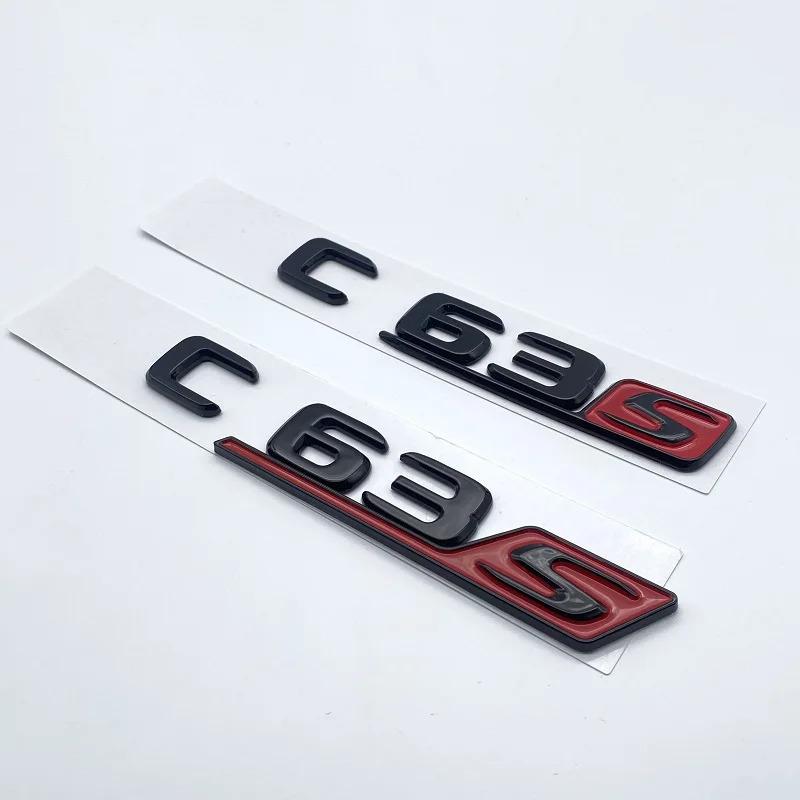 Glossy Black Letters Numbers Emblem C63 C63s V8Biturbo for Mercedes-Benz AMG Car Fender Trunk Rear C205 S205 W205 Logo Sticker