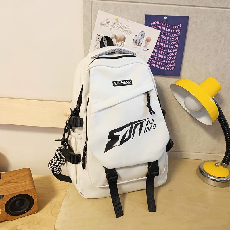 Schoolbag New Large-capacity Schoolbag Men's Trendy Cool Couple Casual Backpack Korean Version Ins Middle and High School Students Computer Backpack