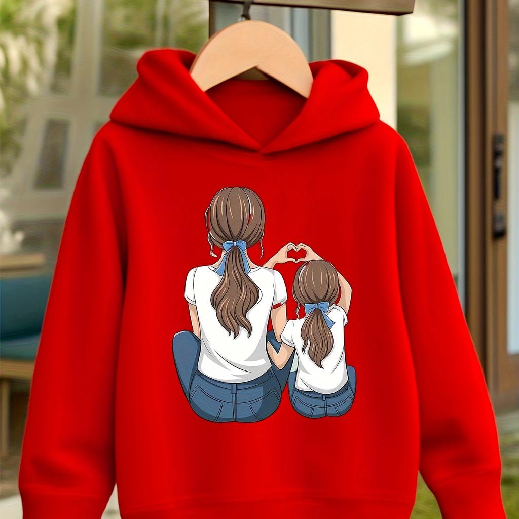 Girls' Autumn/Winter Hooded Sweatshirt Long-Sleeved Casual Pullover