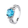2021 Trendy Light Blue Stone Zircon Love Lady Ring Women's Valentine's Day Gifts For Female Silver Color  Bague Femme