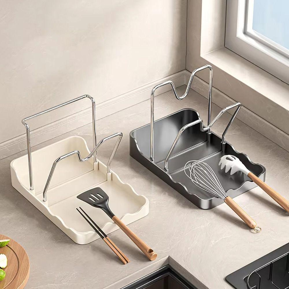 1Pcs Plastic Pot Lid Rack Spoon Rest Cutting Board Storage Rack Kitchen Accessories