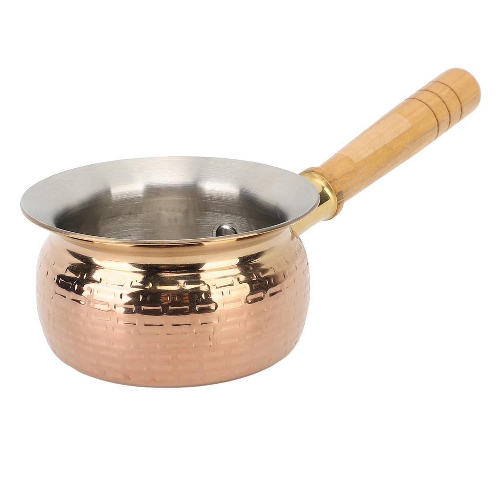 Stainless Steel Butter Warmer Small Saucepan Multifunction Butter Melting Pot Sauce Pan with Wooden