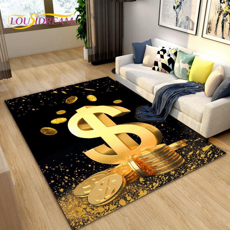 3D Dollar Money Pattern Area Rug,Carpet Rug for Living Room Bedroom Sofa Doormat Kitchen Decoration,Kids Play Non-slip Floor Mat
