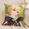Aether Cute Genshin Impact Cushion Cover Silky Short Plush Invisible Zipper Dustproof Sofa Pillow Case For Home Decor