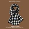 New Winter Thickened Korean Style Student Shawl Dual Purpose Warm Scarf Green Retro Plaid Scarf for Women