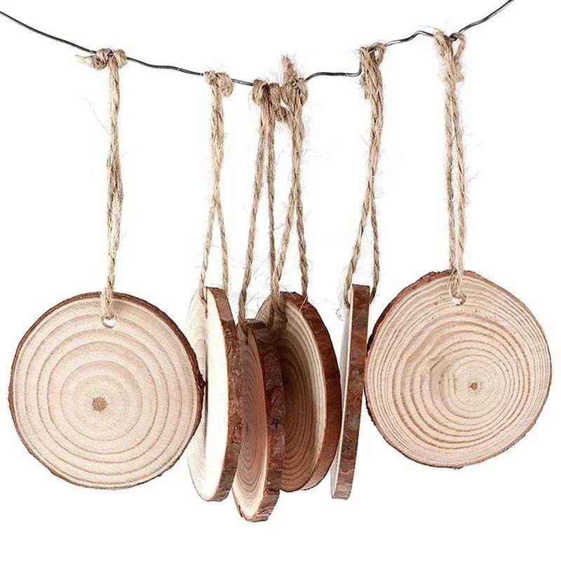 

10Pcs New Wedding Party Decorations Christmas Ornaments Natural Round Wood Sliced Home Decorate Tea Cup Insulation Mat DIY Craft 4-5cm