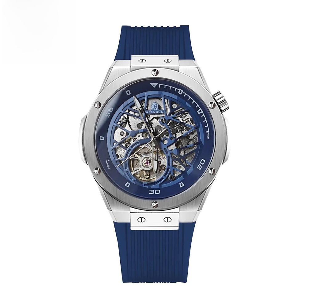 Mode Neue Nachtlicht Herren Mechanische Uhr Wasserdicht Lässiger Stil Silikon Business Hohl-Design Automatisches Zeitmessgerät