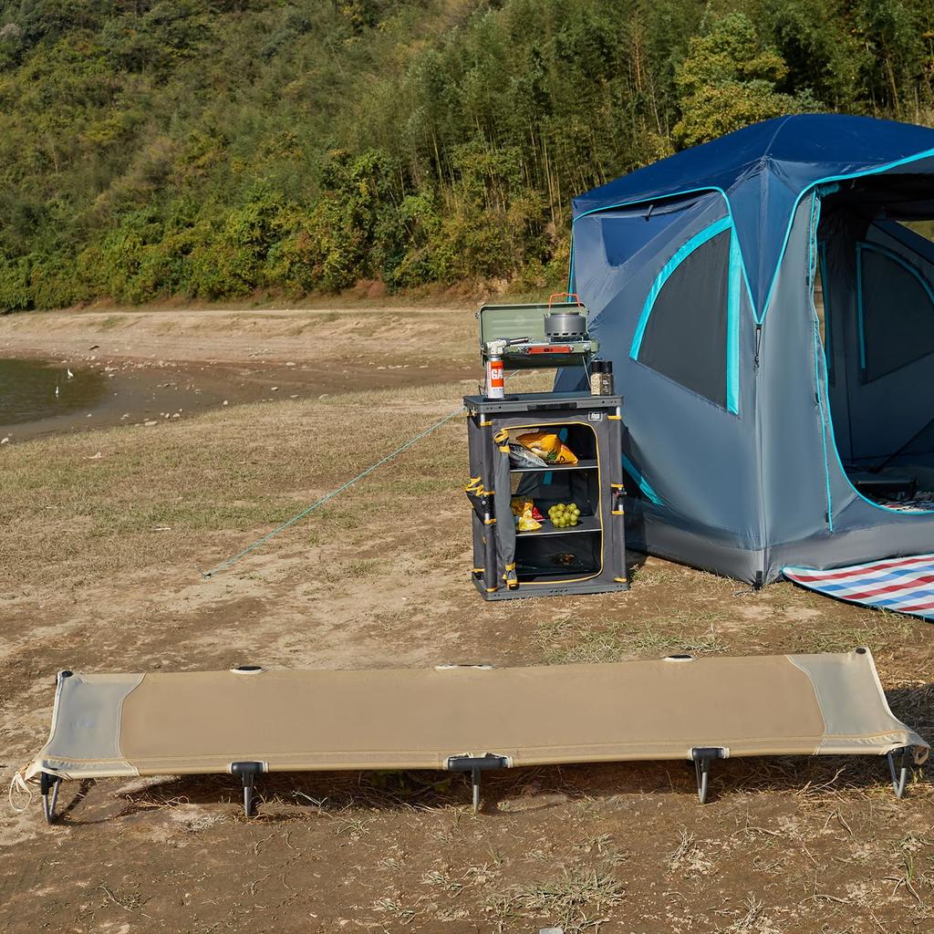 TIMBER RIDGE Jet Cot Camping Bed In 20 No Assembly Folds To L X W X 15cm 102kg Weight Easy To and Stable [Deploys Seconds, Required] 205.7cm 67.6cm H,