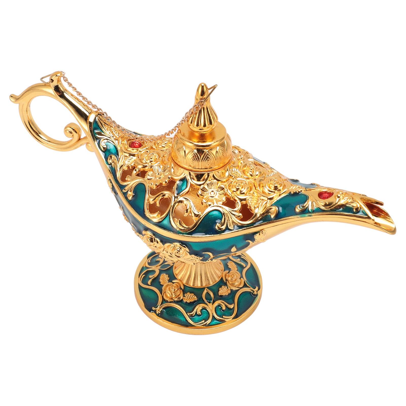 

Лампа Джинна Декор цинковый сплав резной ing свет винтажный коллекционный чайник для домашнего стола вечеринки синий