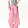 Loose drape dopamine tooling casual pants men's trendy new design versatile elastic waist splicing trousers