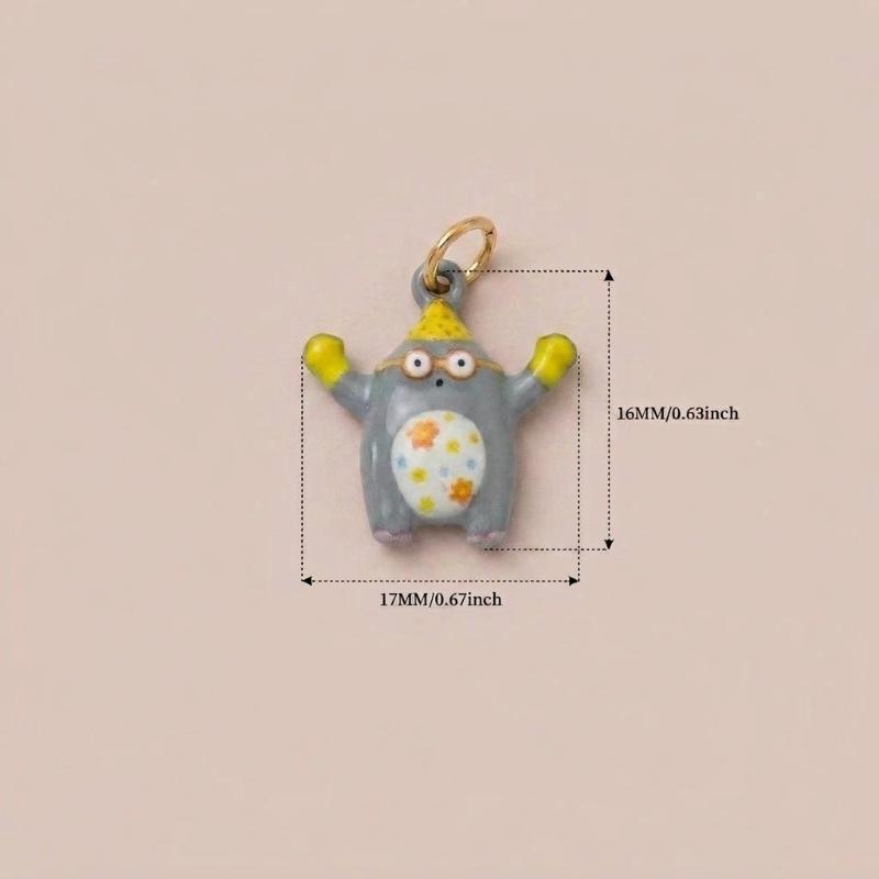 Cute Hand Painted Ceramic Animal Pendants Lovely Cartoon Designs Perfect For Diy Jewelry Making Necklace Bracelet Crafts