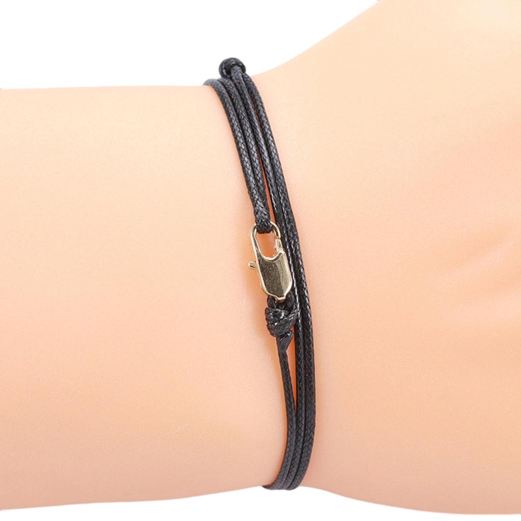 Adjustable Braided Waxed Cord Bracelet Vintage Inspired Design With Copper Clasp Jewelry For Women Men Daily Wear