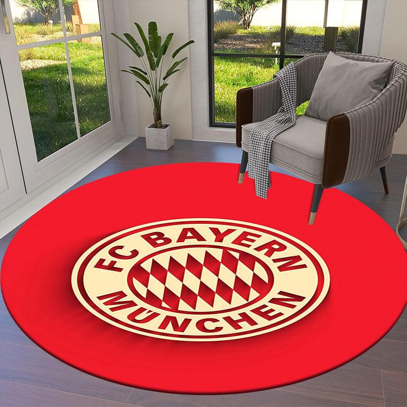 FC Bayern Munchen Round Area Rug,Carpet Rug for Living Room Bedroom Sofa Playroom Decor,Non-slip Floor Mat