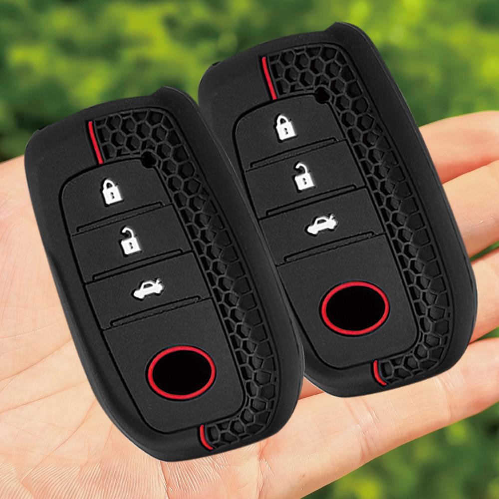 Car Key Case Cover Shell For Toyota Land Cruiser 200 Prado Crown Yaris Cross Hilux Innova Fortuner Camry Alphard Previa Vellfire