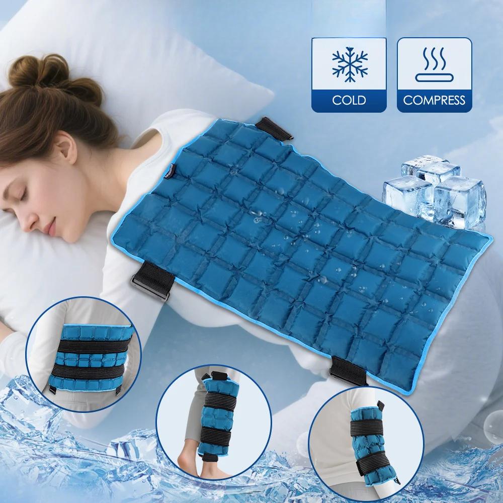13”x 22” Large Ice Pack for Back/Waist/Knee Reusable Cold/Hot Pack for First Aid Sports Swelling Bruises Injuries Hot/Ice Mat