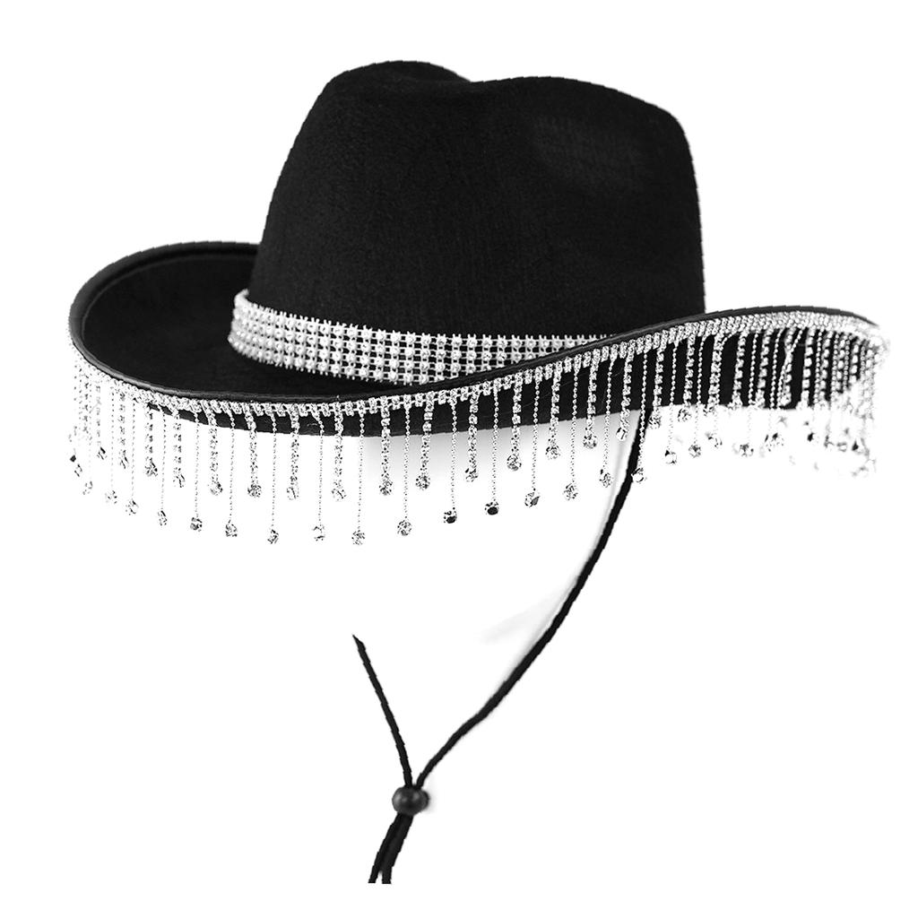 Pink West Cowboy Hat Western Cowgirl Women Girls Rhinestones Cowgirl Hat Carnival Party Cap West Costumes for Adults