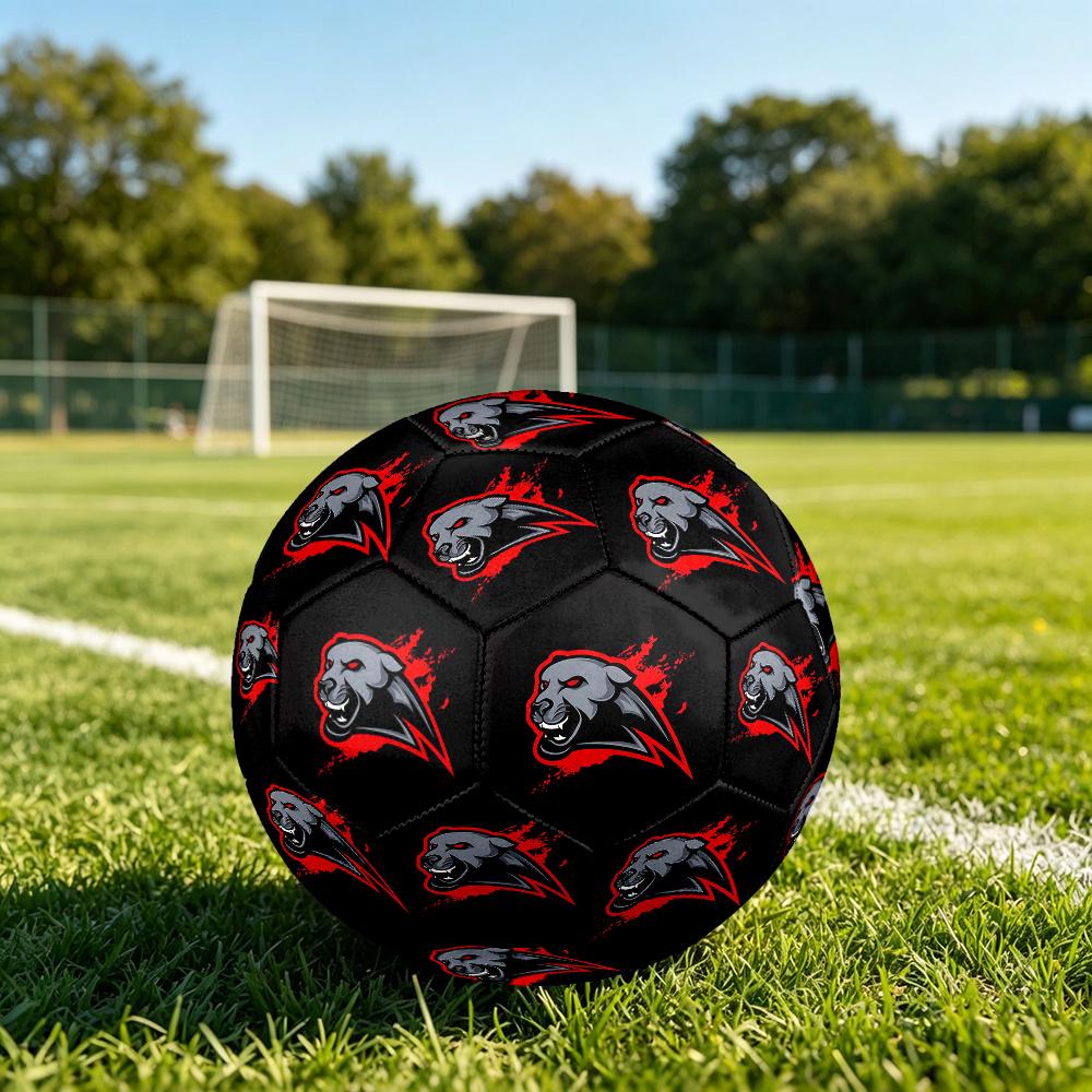 1PC Panther Spirit Emblem Soccer Ball Size 5 Football Machine Sewn Indoor/Outdoor Universal Football Surprise Collection n95