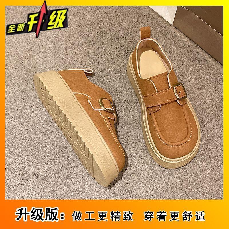 

женские Birkenstocks на толстой подошве, высококачественные туфли-маффины, ретро однотонная обувь, детская весенняя одежда 35