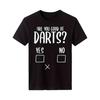 Funny "Are You Good At Darts" Men'S T-Shirt with Dart Score Chart Design - Cotton Oversized Casual Tee, Humorous White Text & Dart Icons, Breathable