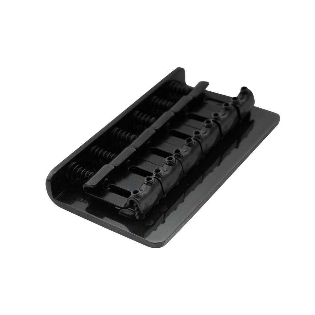 Musiclily Pro 10.8mm Steel Hardtail Fixed Bridge with Vintage Saddles for Imported Strat/Telecaster Electric Guitars, Black