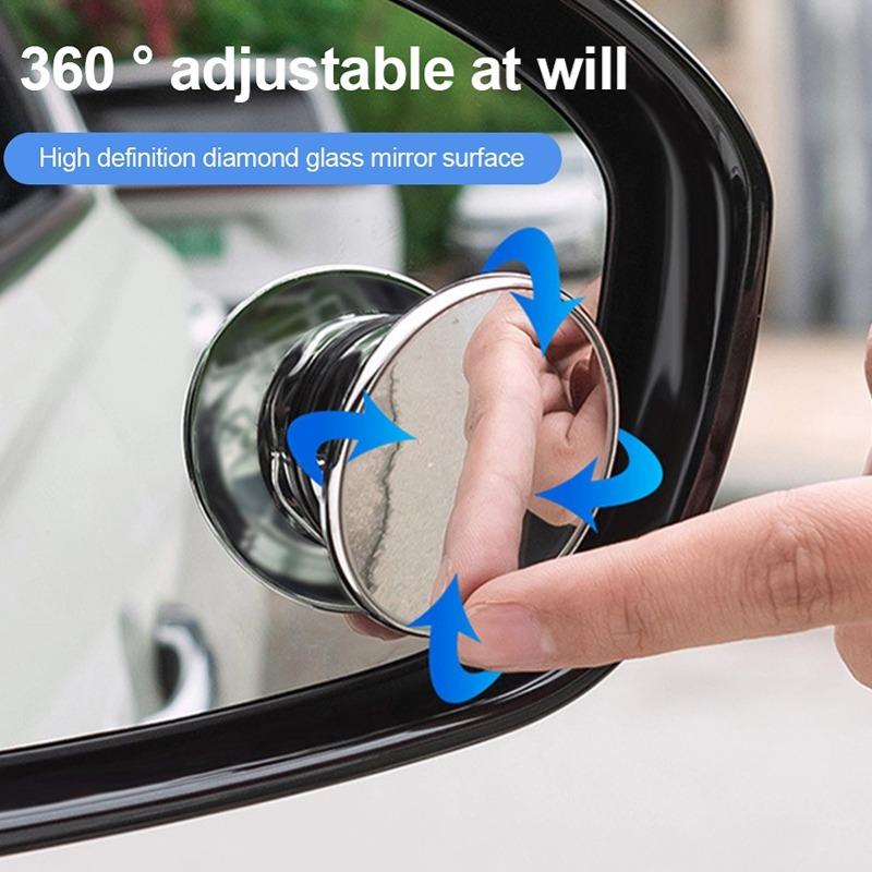 

Автомобильное зеркало, 2 шт., широкоугольные автомобильные зеркала для слепых зон, регулируемые на 360 ° вспомогательные зеркала заднего вида HD, безрамное маленькое круглое зеркало, выпуклое зеркало заднего вида