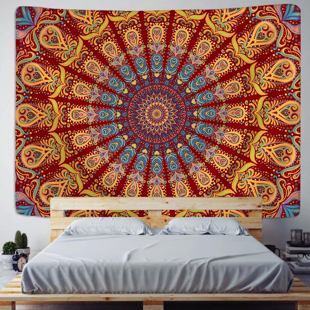 Mandala Tapestry Wall Hanging Boho Decor Wall Cloth Tapestries Psychedelic Hippie Night Moon Tapestry Mandala Wall Carpet