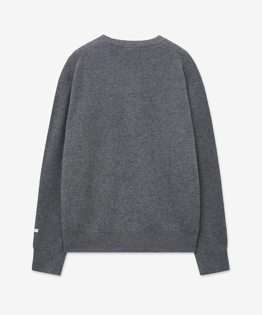 Tienjiti Oversize Rib Henley Neck Knit (Grey) Tnsw5F109G2