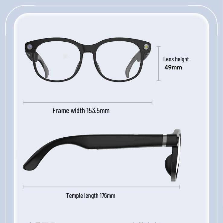 AI Smart Glasses with 800W Camera for Photos, Videos, Image Recognition, and Translation.