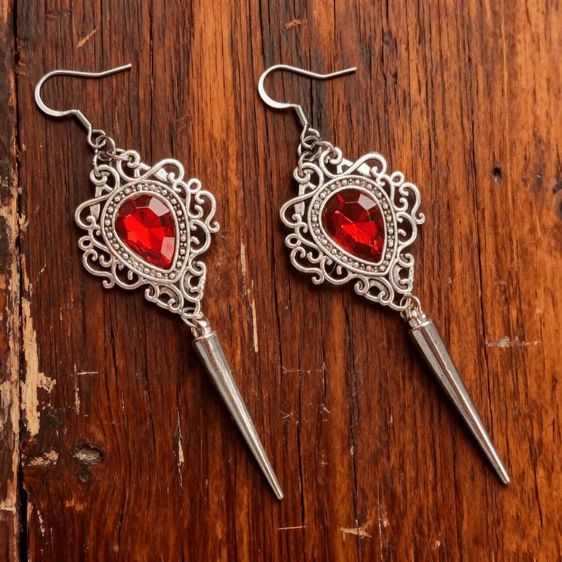 Vintage Women's Gothic Hollow-out Heart Design Dangle Earrings Punk Earrings Daily Clothing Temperament Jewelry Accessories