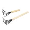 Garden Hand Rake 5 Steel Tines Wooden Handle Ergonomic Design Claw Cultivator for Tilling Loosening 