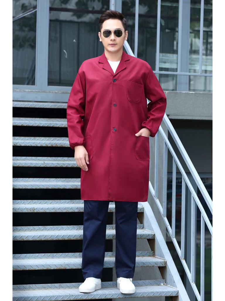 Blue Dustproof Long-Sleeve Work Gown for Men & Women