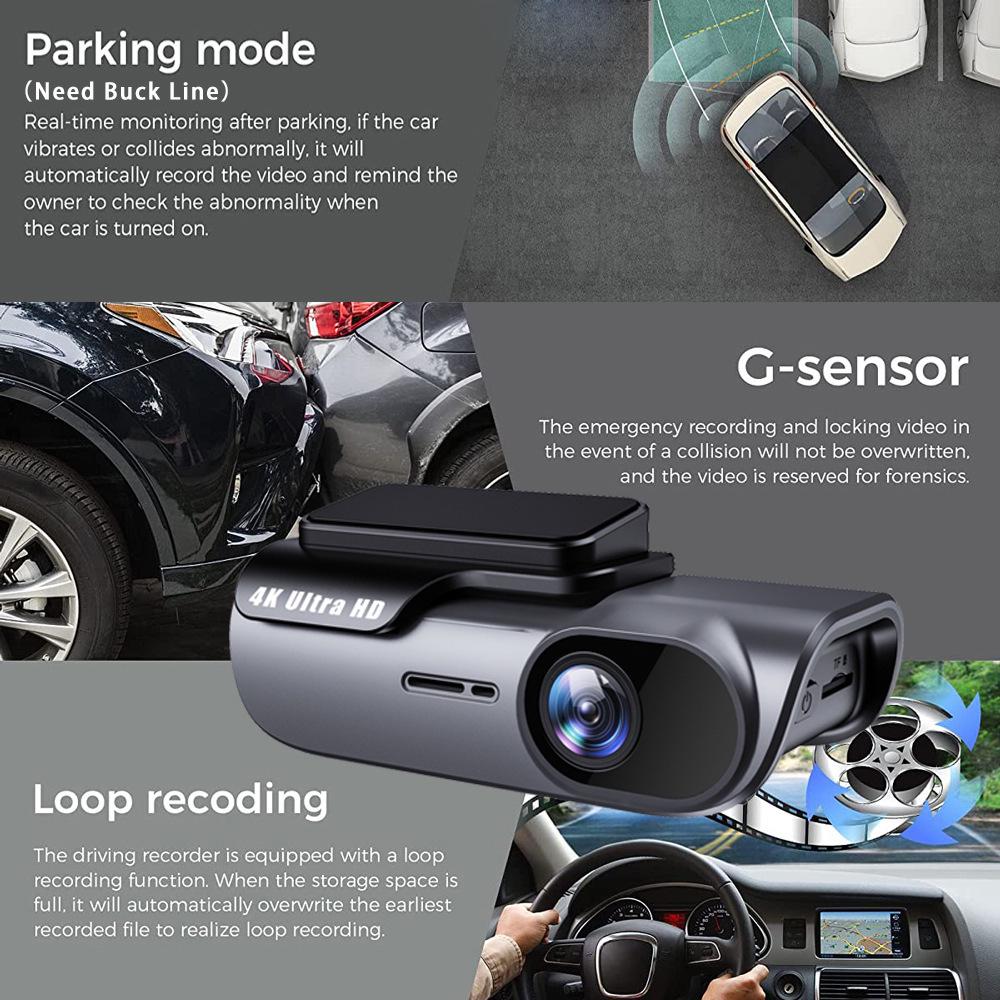 4K HD Wireless Single Lens Hidden Dashcam with WiFi