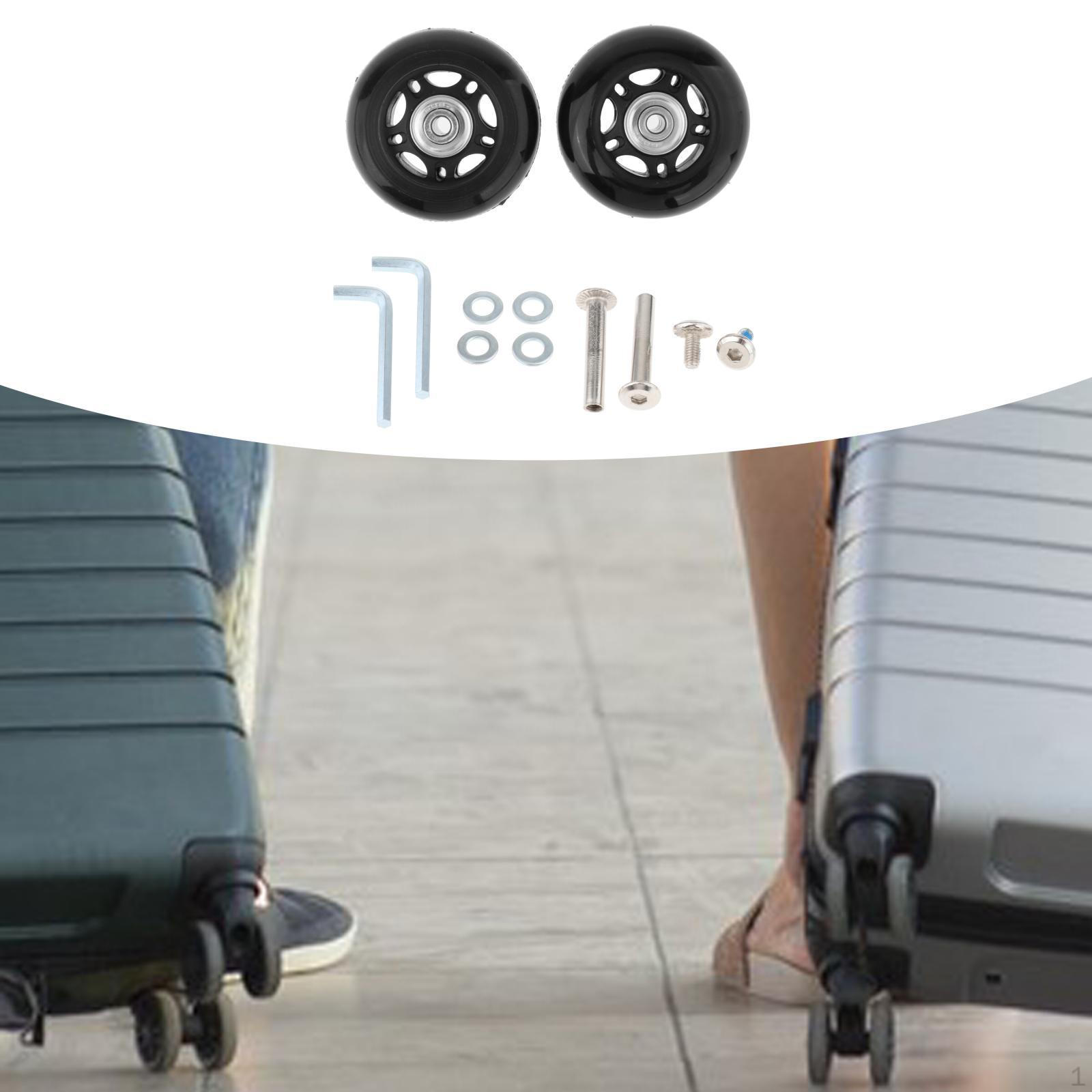 

Replacement Suitcase Wheels Luggage Set 2 Axles Mute Easy Installation 68x24mm