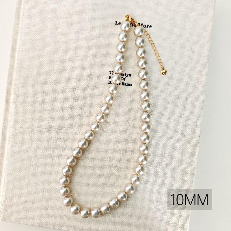 French round Shijia pearl necklace New Internet celebrity necklace Sweater chain Literary retro fashion necklace