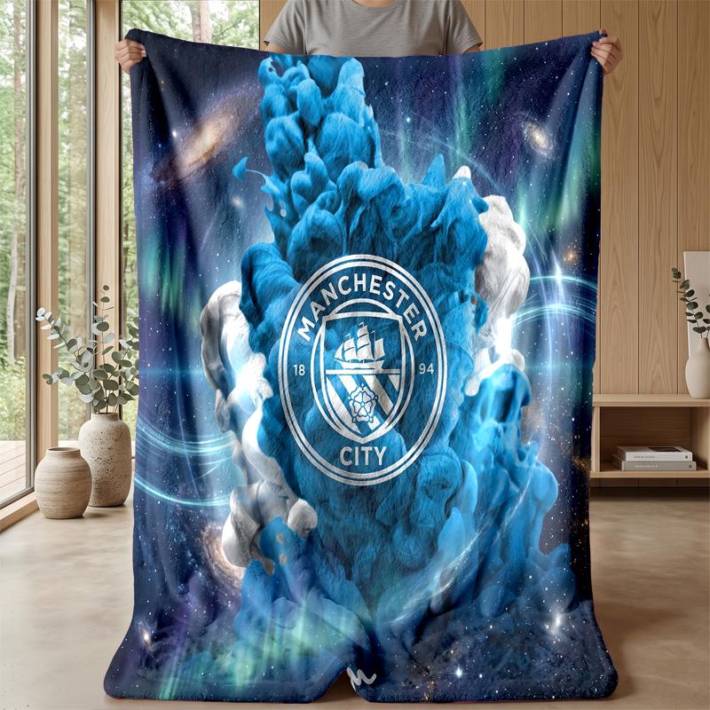 Manchester City Theme blanket Soft Flannel Blanket Plush Throw Blanket Cozy Sofa Bed Blanket for Home Decor