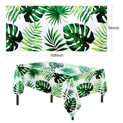 1 Stück Tropische Palme Hawaiianische Luau Party Tischdecke Blätter Tischdecken Kunststoff Einweg Tischdeko für Sommer Strand Cocktail Dschungel Party Zubehör