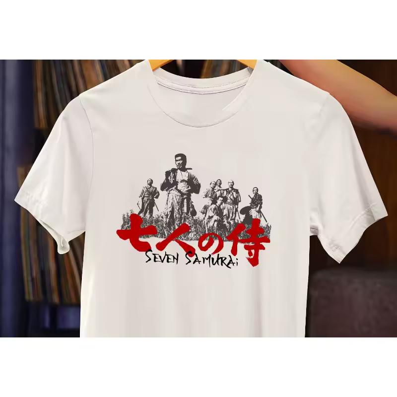 Seven Samurai T shirt - Akira Kurosawa Japanese Movie T shirt Men's T shirt Summer New Unisex Hip Hop Rock Casual T shirt