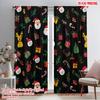 2pcs,2D Plane Printing Minimalist Curtains Christmas Cartoon Versatile Durable Polyester (without Rod) Decorations Inside