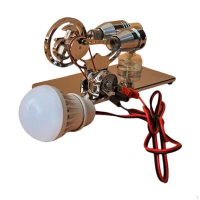 Air Sterling Engine Model Learning Device with LED Bulb for Labs