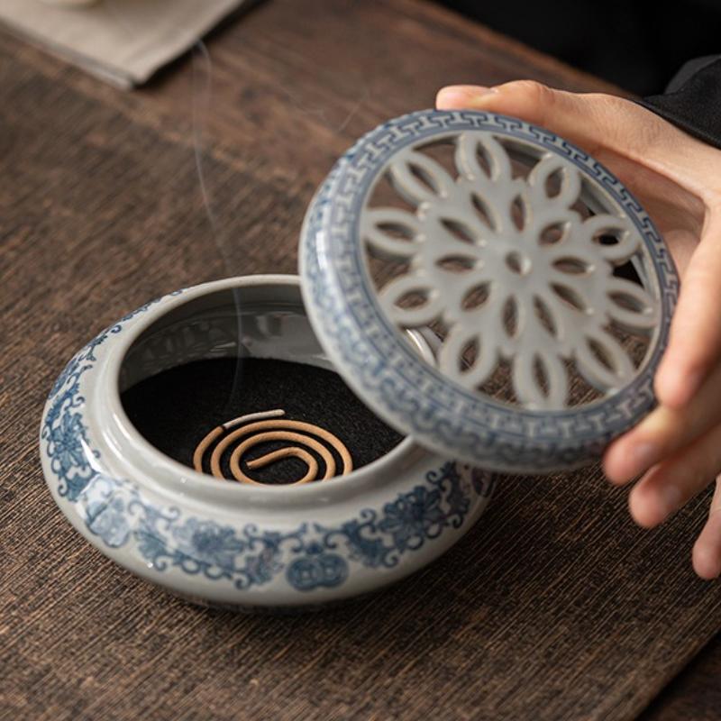 Multifunction Incense Coil Burner Ancient Clay Ceramic Crafts Incense Ornaments Reverse Flow Incense Burner Home Decor