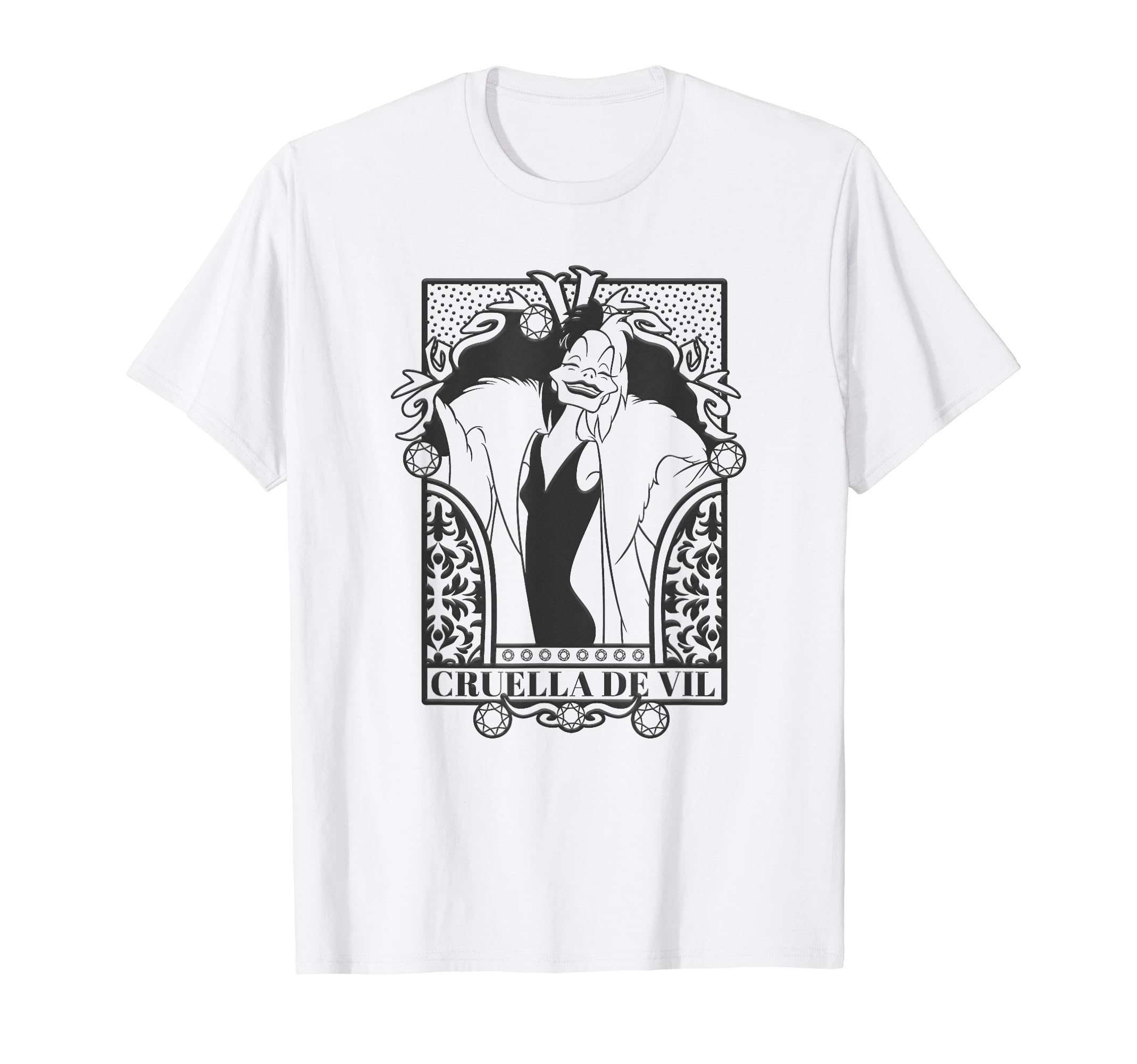 

Disney Villains Cruella de Vil Tarot Card Poster T-Shirt