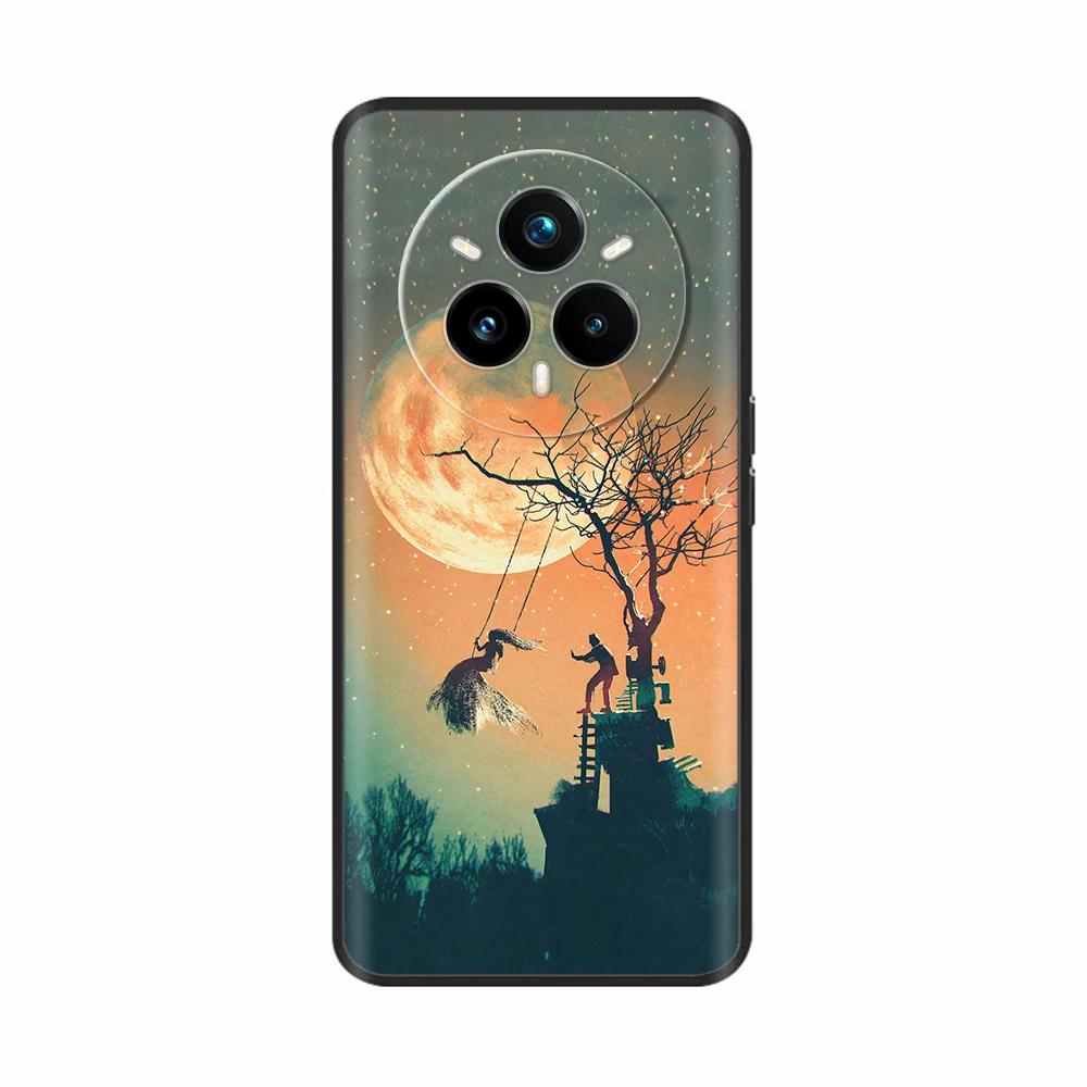 Für Realme 14 Pro Plus Hülle Rückseite Girly Mode Herz Blume Malerei Weiche TPU Hülle Fundas Für Oppo Realme 14 Pro+ Hüllen
