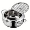 1pc 304 Stainless Steel Deep Fryer Pot, Frying Chicken Pot, Tempura Deep Fryer with A Thermometer and A Lid, Japanese Style Tempura Fryer Pan