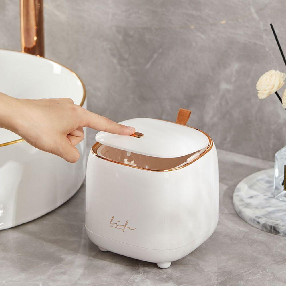 Large Opening Desktop Trash Can Double-layer Design Mini Waste Bin  Coffee Table