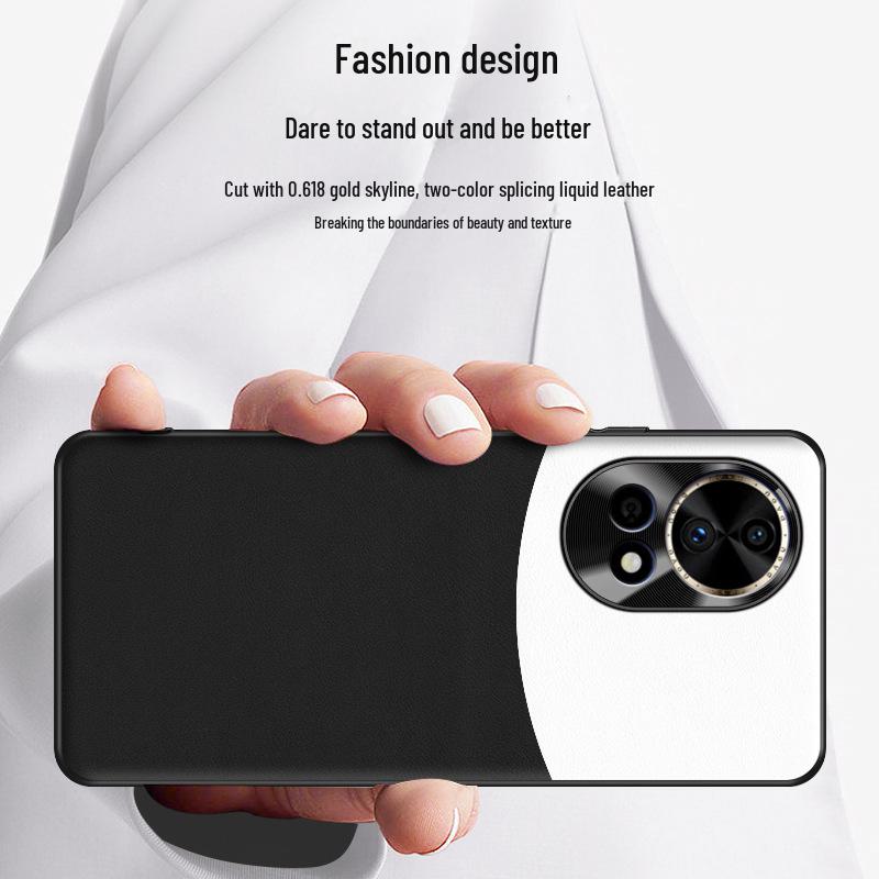 Liquid Leather Protective Cover for Huawei Nova 12 Pro, Anti-fall Design, Durable and Sleek.