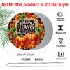 2D Flat, 1pc Round Aluminum Festive Fall Leaves & Pumpkins Wall Sign, Vintage Aluminium Decor for Home, Kitchen, Office, Garden, Garage, Christmas