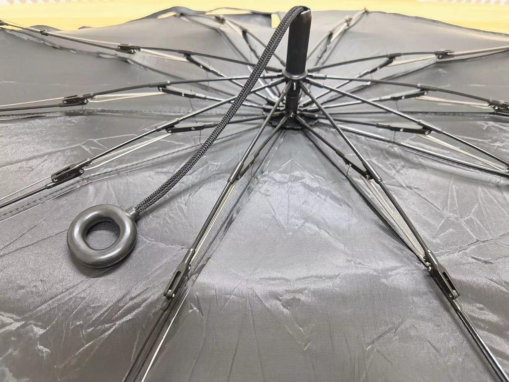 Full Bend Handle Front Windshield Sunshade: Umbrella-Style, Heat-Insulating Sun Protection with Pull Rope