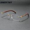 Non-polarized Fashion Cheetah Decoration Retro Sunglasses Frameless Rotundity Clear Sun Glasses Summer Eyewear for Women & Men