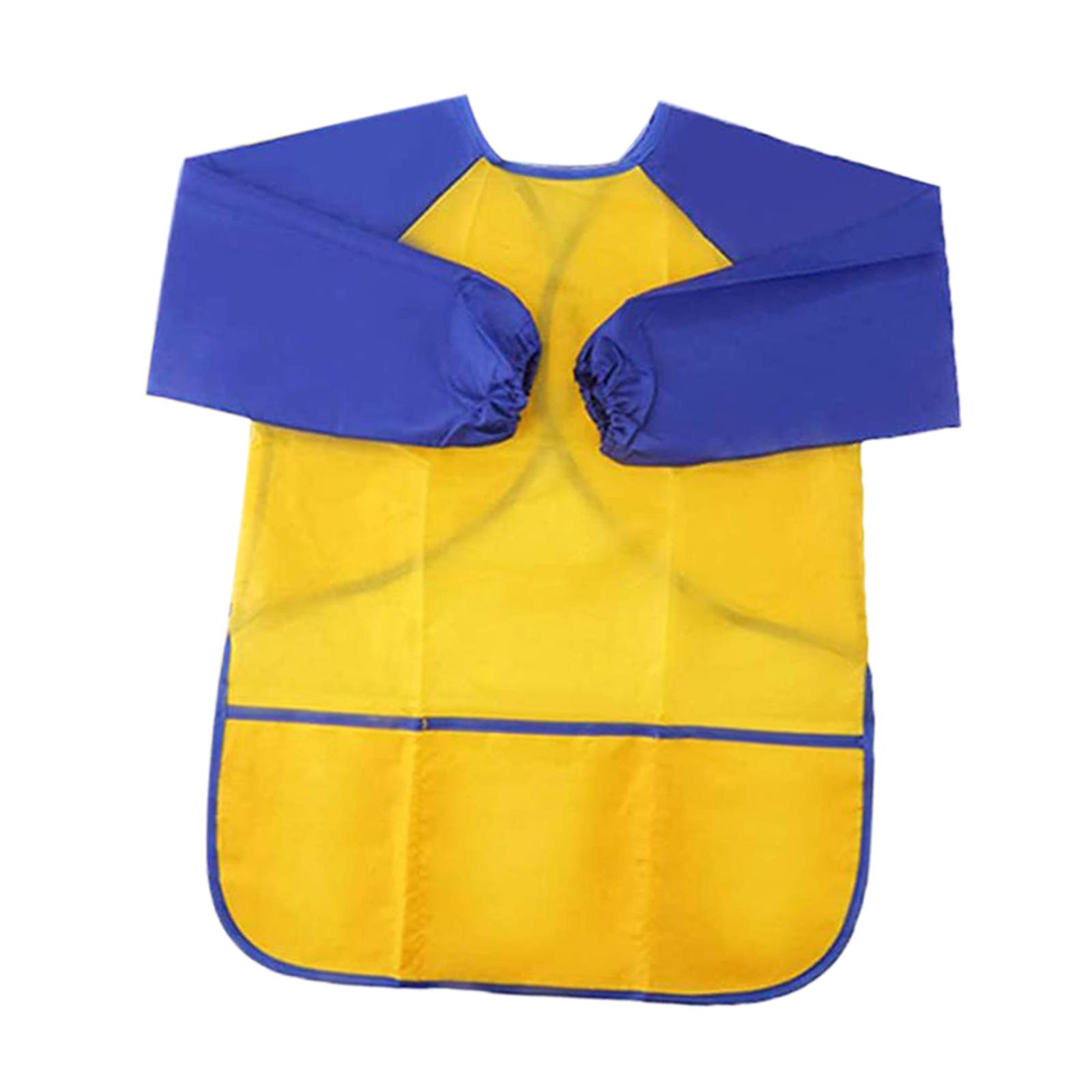 Children Art Smock Artist Painting Apron Multipurpose Waterproof Feeding Bib Paint Smock Kids Art Aprons for Cooking Feeding жёлтый