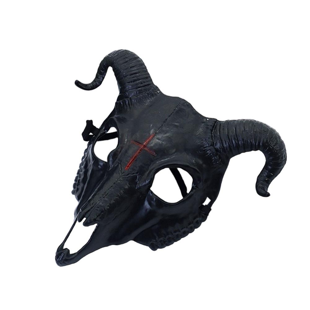 Halloween Devil Goat Plastic Mask Party Skeleton Animal Mask Horror Full Face Mask Ram Full Face Mask